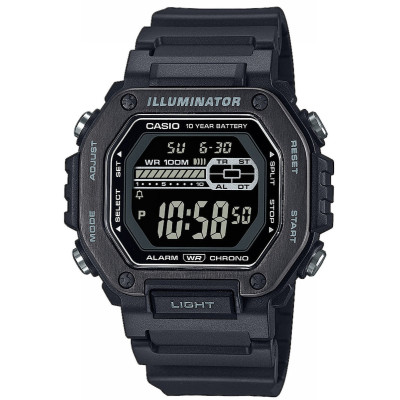 Casio MWD‑110HB‑1BVEF Αναλογικό/Ψηφιακό Ανδρικό Ρολόι 47.2mm Χρονογράφος Μπαταρίας με Μαύρο Καουτσούκ Λουράκι